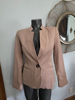 Women's ZARA Dusty Rose Single-Button Tailored Blazer